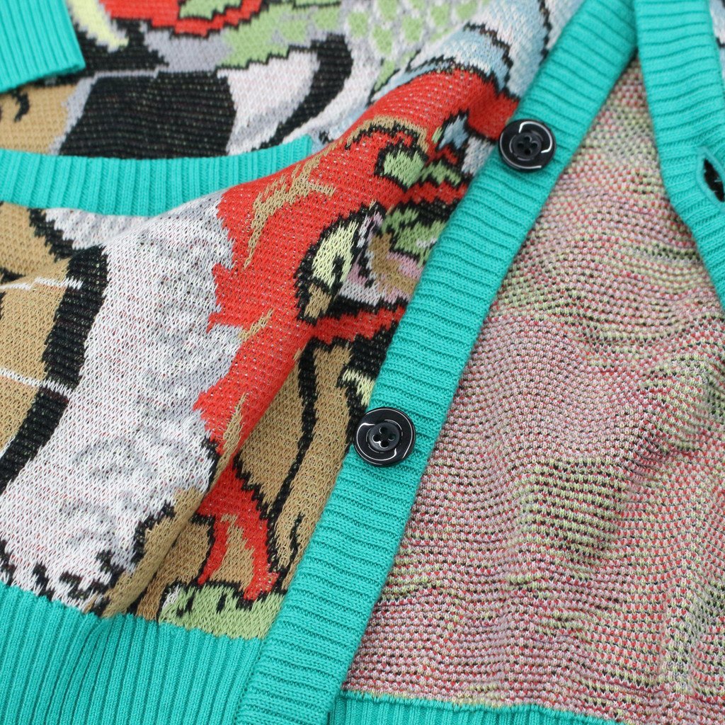 TIM LEHI | JACQUARD CARDIGAN -TYPE 1- #GREEN [22FW-WMK-KN15]