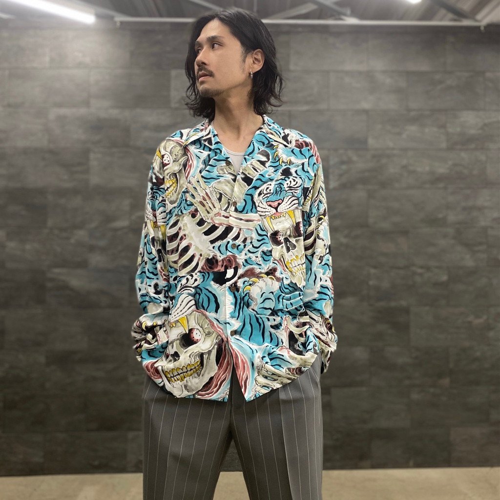 TIM LEHI | HAWAIIAN SHIRT L/S -TYPE 2- #BLUE [22FW-WMS-HI02]
