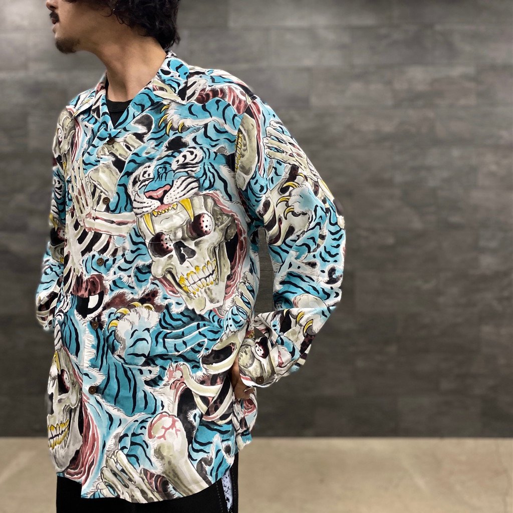 TIM LEHI | HAWAIIAN SHIRT L/S -TYPE 2- #BLUE [22FW-WMS-HI02]