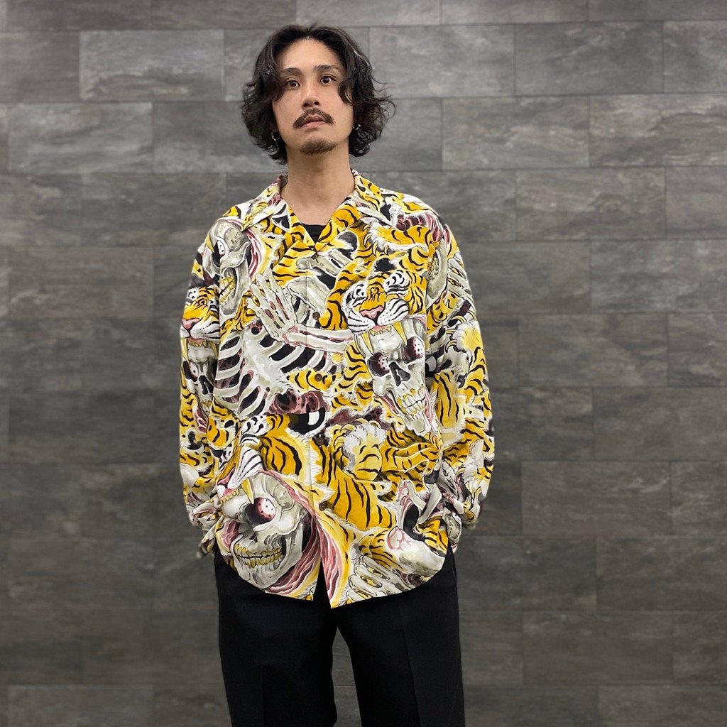 TIM LEHI | HAWAIIAN SHIRT L/S -TYPE 2- #YELLOW [22FW-WMS-HI02]