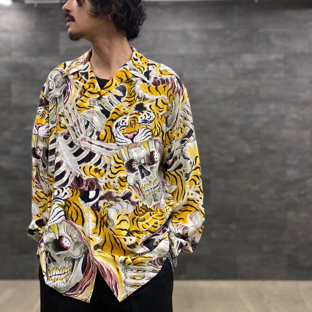 TIM LEHI | HAWAIIAN SHIRT L/S -TYPE 2- #YELLOW [22FW-WMS-HI02]