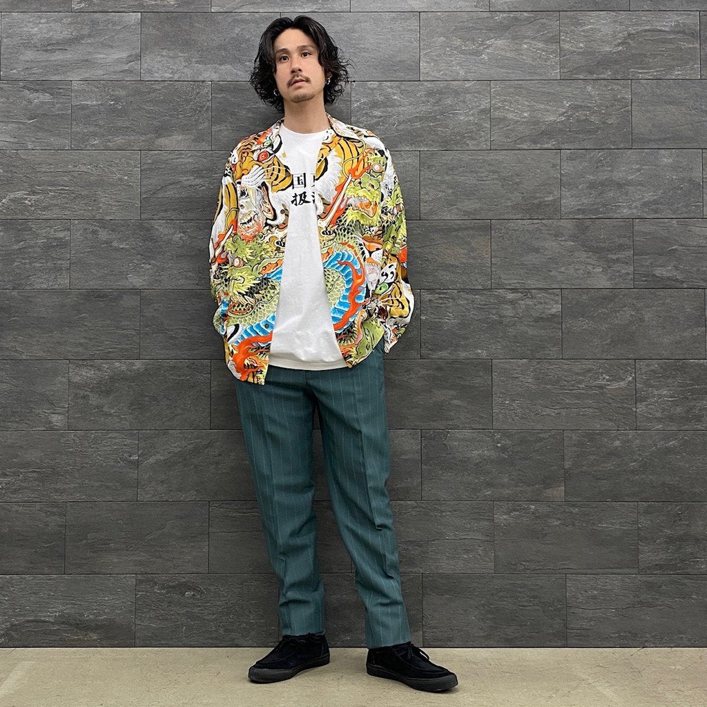 WACKO MARIA | ワコマリア TIM LEHI | HAWAIIAN SHIRT L/S -TYPE 1- #GREEN  [22FW-WMS-HI01]