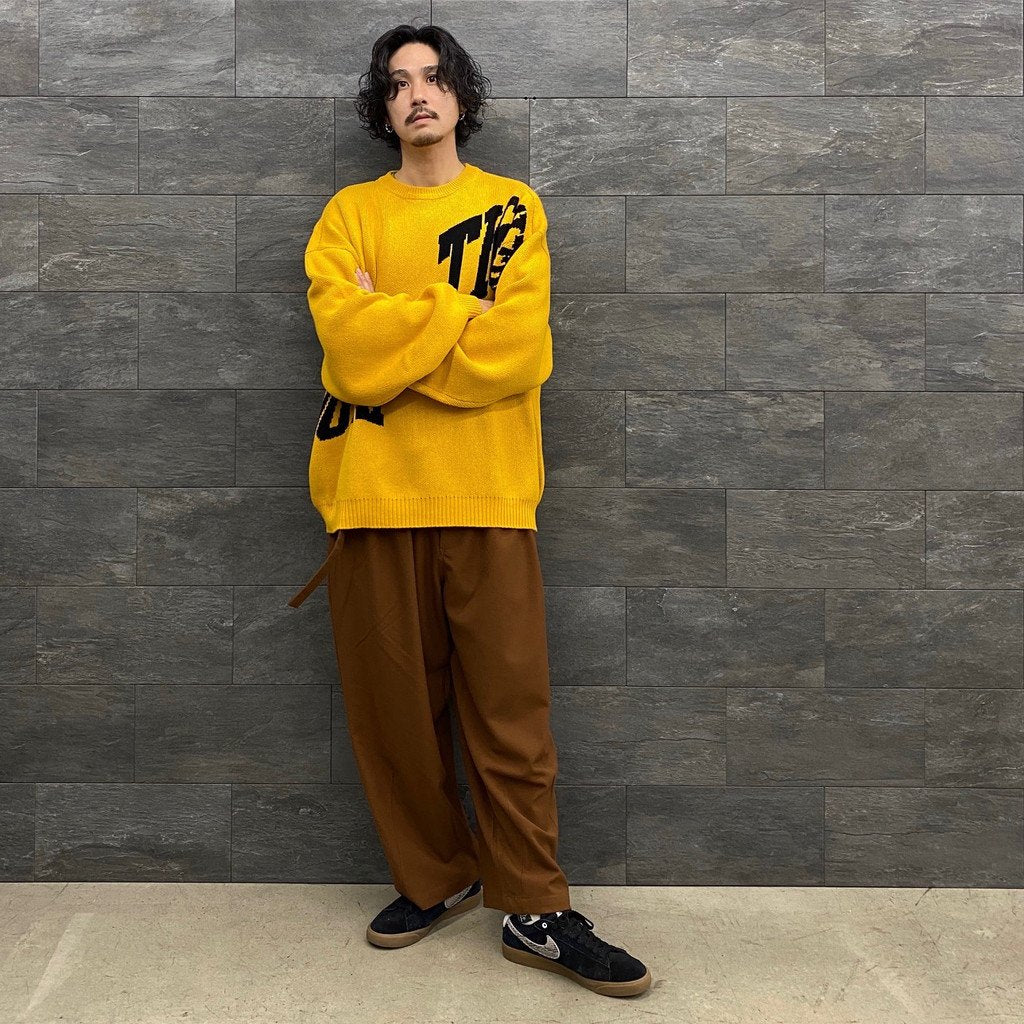 ACID LOGO KNIT SWEATER #MUSTARD [FW22-KN01]