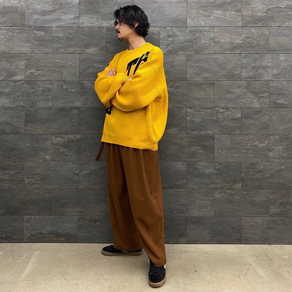 ACID LOGO KNIT SWEATER #MUSTARD [FW22-KN01]