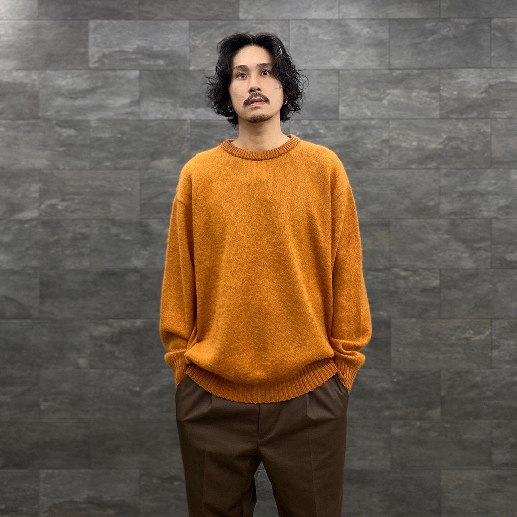 MOHAIR CREW NECK SWEATER #L-BROWN [22FW-WMK-KN05]