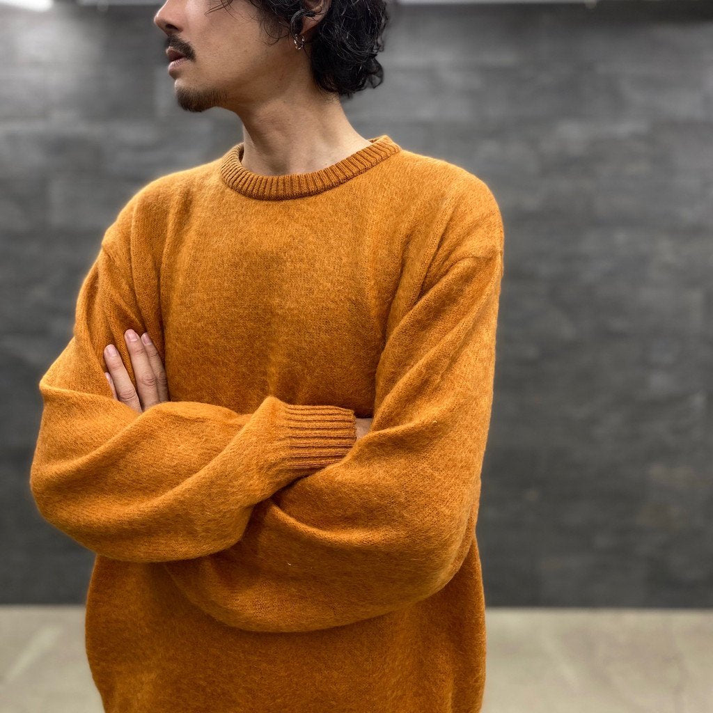 MOHAIR CREW NECK SWEATER #L-BROWN [22FW-WMK-KN05]