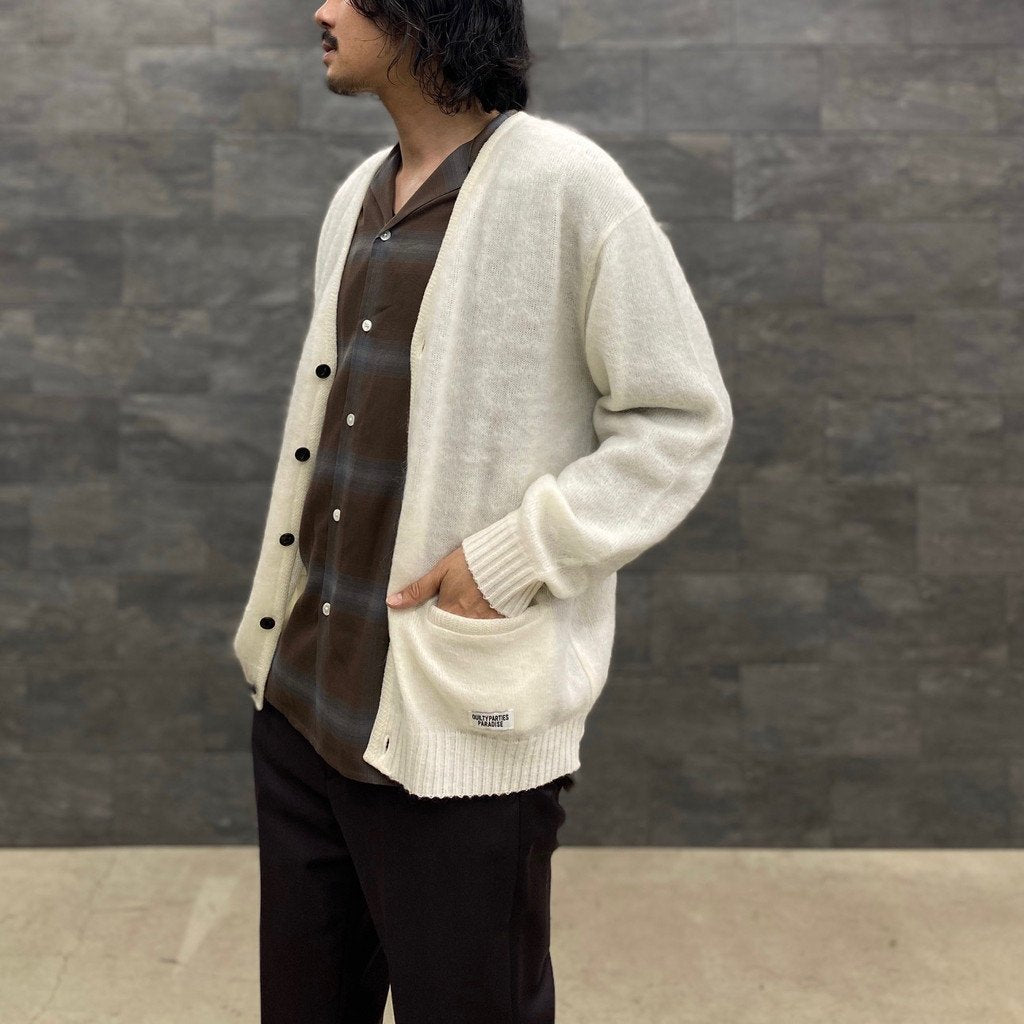MOHAIR CARDIGAN #WHITE [22FW-WMK-KN06]