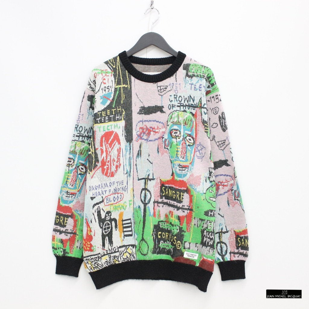 JEAN-MICHEL BASQUIAT | CREW NECK SWEATER -TYPE 3- #ONE [BASQUIAT-WM-KN03]