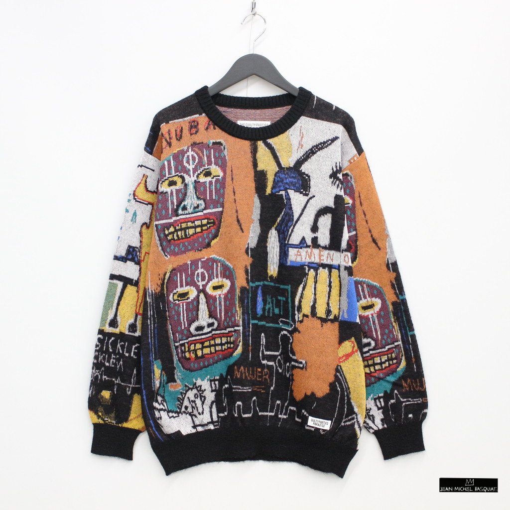 JEAN-MICHEL BASQUIAT | CREW NECK SWEATER -TYPE 2- #ONE [BASQUIAT-WM-KN02]