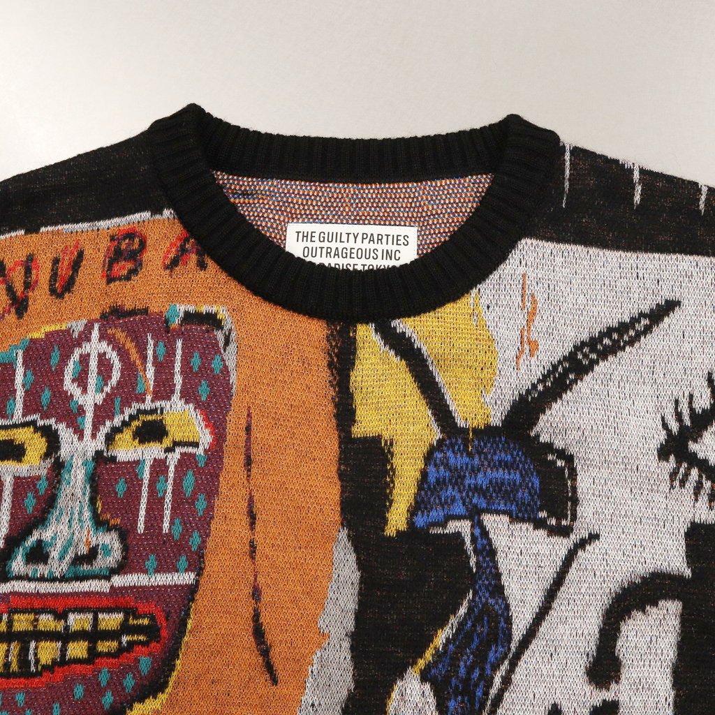 JEAN-MICHEL BASQUIAT | CREW NECK SWEATER -TYPE 2- #ONE [BASQUIAT-WM-KN02]