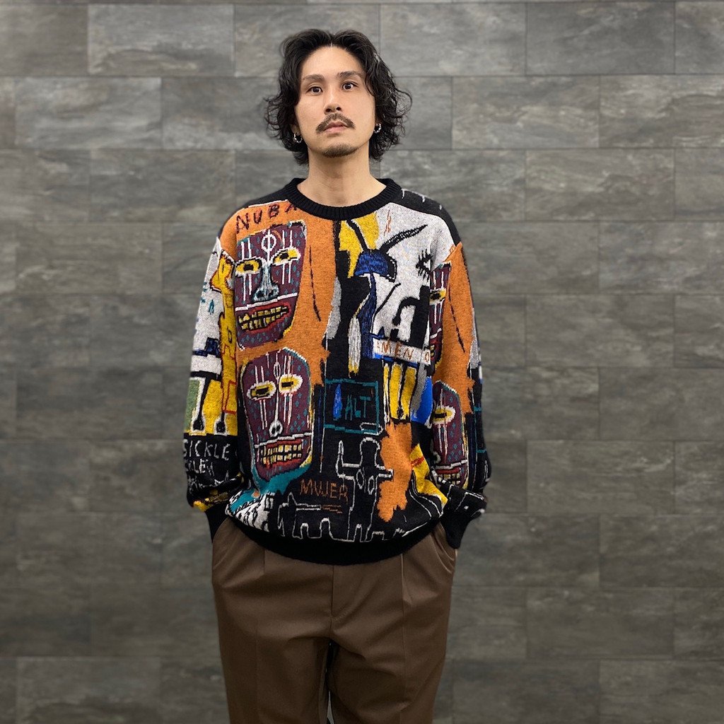 JEAN-MICHEL BASQUIAT | CREW NECK SWEATER -TYPE 2- #ONE [BASQUIAT-WM-KN02]