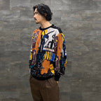 JEAN-MICHEL BASQUIAT | CREW NECK SWEATER -TYPE 2- #ONE [BASQUIAT-WM-KN02]