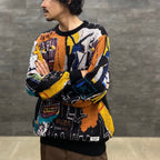 JEAN-MICHEL BASQUIAT | CREW NECK SWEATER -TYPE 2- #ONE [BASQUIAT-WM-KN02]