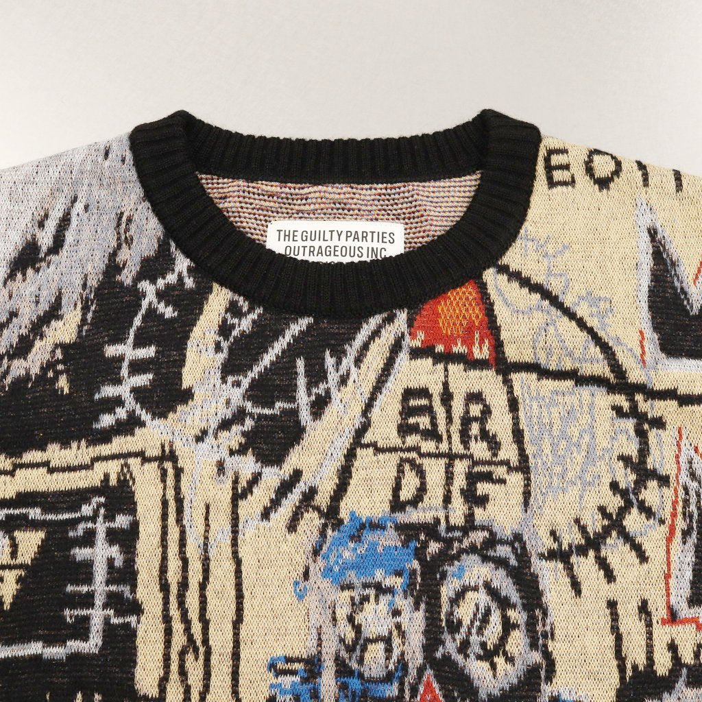 JEAN-MICHEL BASQUIAT | CREW NECK SWEATER -TYPE 1- #ONE [BASQUIAT-WM-KN01]