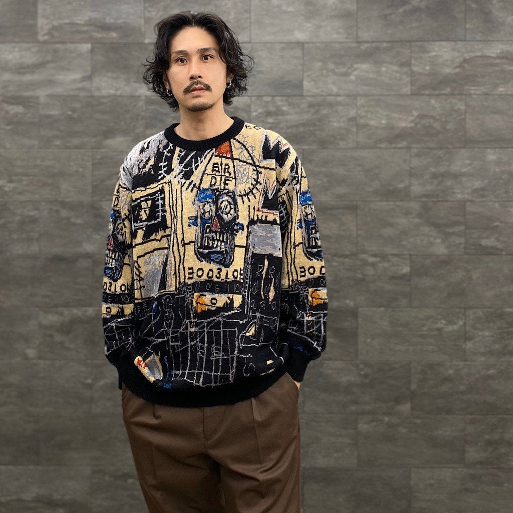 JEAN-MICHEL BASQUIAT | CREW NECK SWEATER -TYPE 1- #ONE [BASQUIAT-WM-KN01]