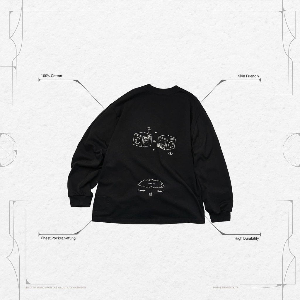 VI-G01T - “複選框”L/S 圖案 T 卹 #黑色 [GOOPI-22AW-OCT-4]