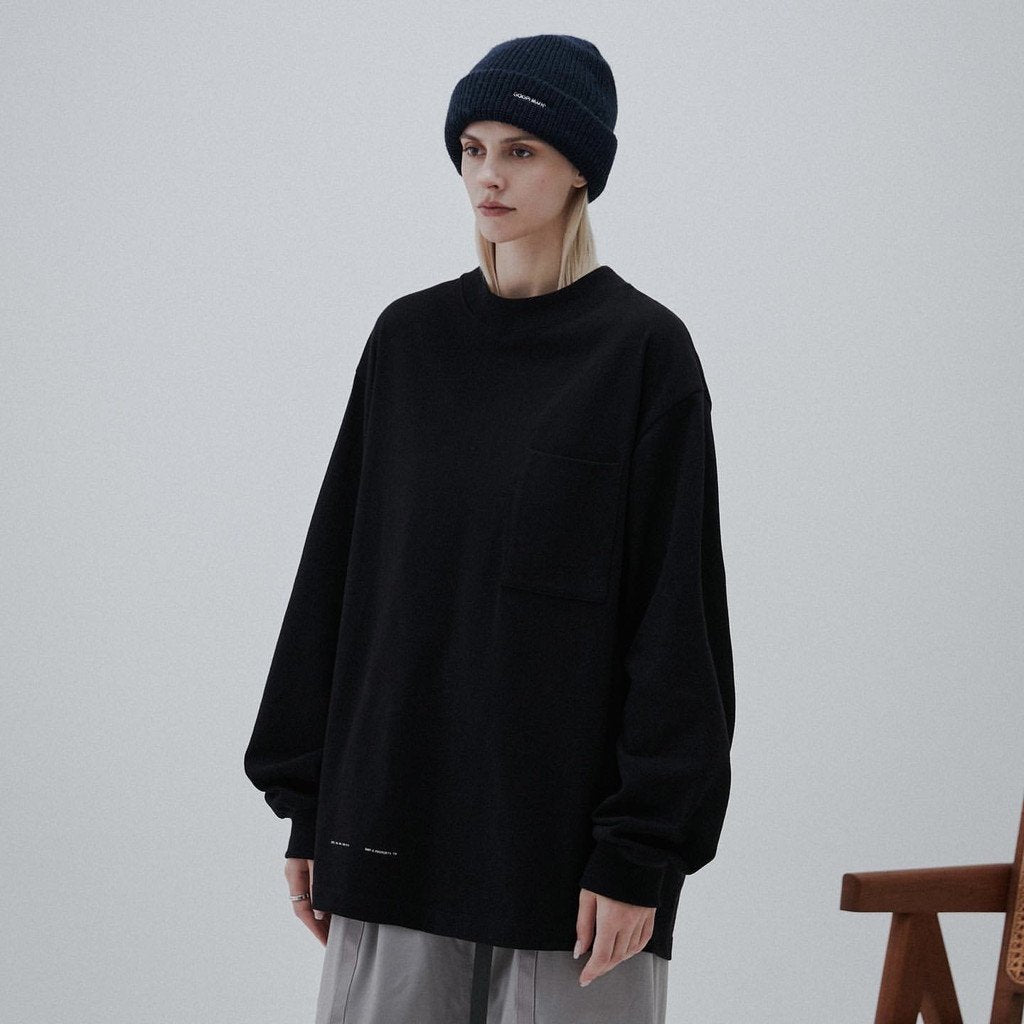 VI-G01T - "Check Box" L/S Graphic Tee #BLACK [GOOPI-22AW-OCT-4]