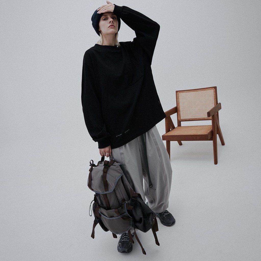 VI-G01T - "Check Box" L/S Graphic Tee #BLACK [GOOPI-22AW-OCT-4]