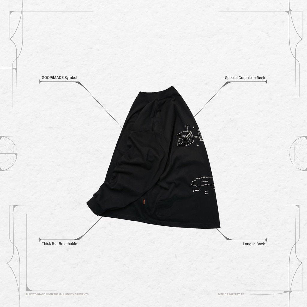 VI-G01T - “複選框”L/S 圖案 T 卹 #黑色 [GOOPI-22AW-OCT-4]