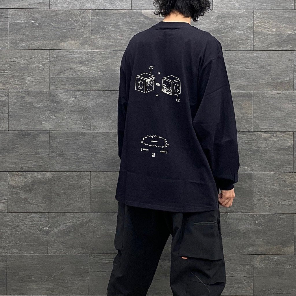 VI-G01T - "Check Box" L/S Graphic Tee #BLACK [GOOPI-22AW-OCT-4]