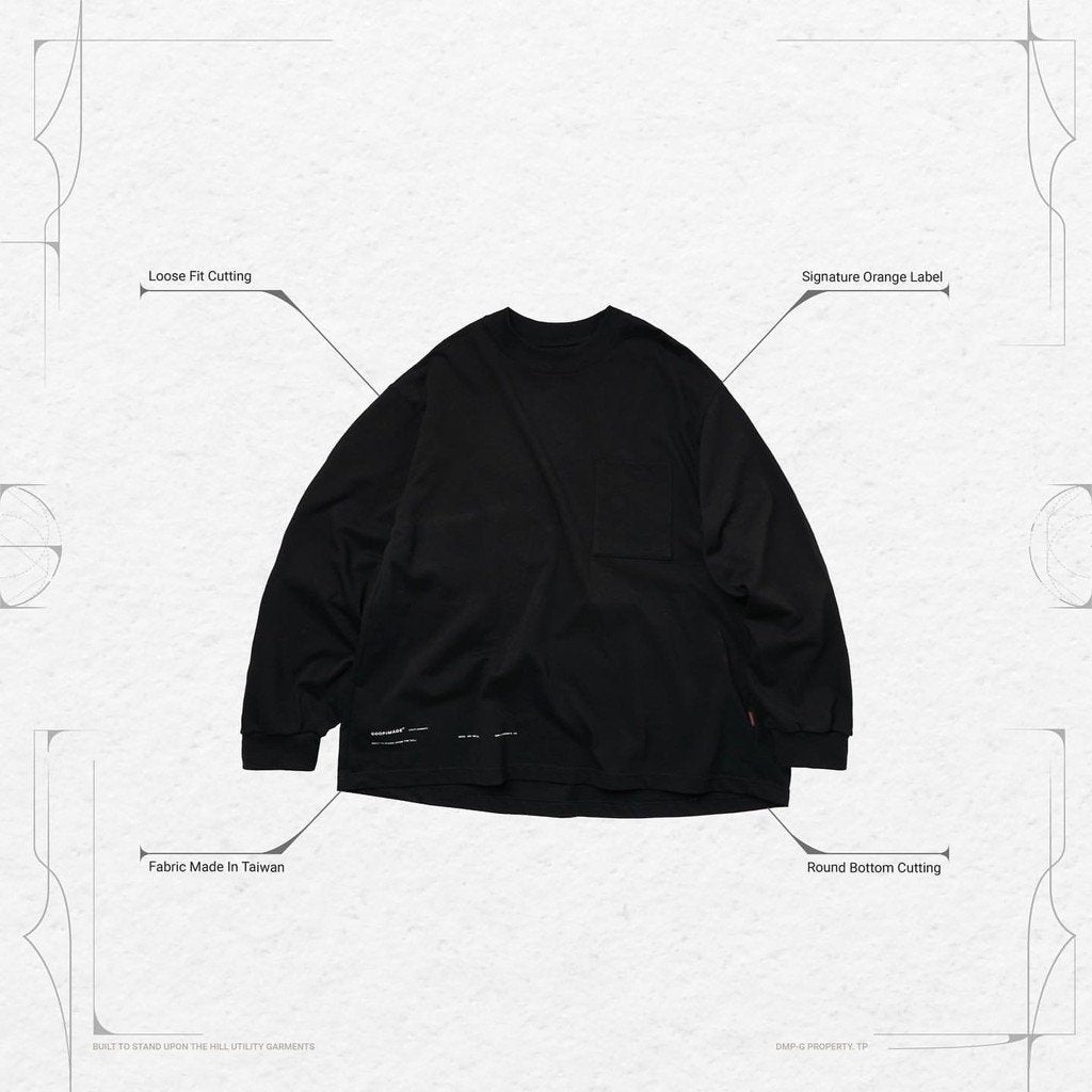 VI-G01T - "Check Box" L/S Graphic Tee #BLACK [GOOPI-22AW-OCT-4]