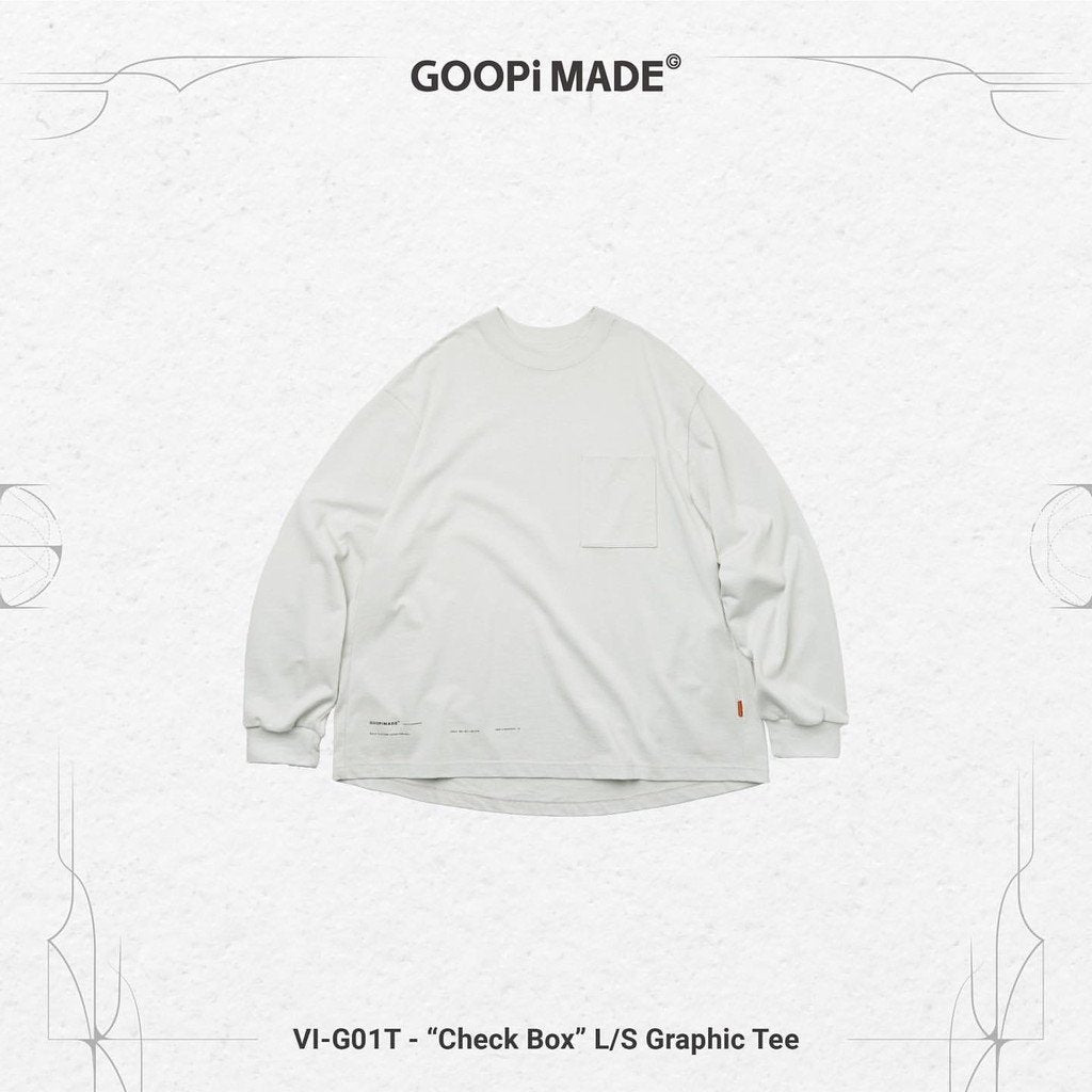 VI-G01T - “複選框”L/S 圖案 T 卹 #FOG [GOOPI-22AW-OCT-4]