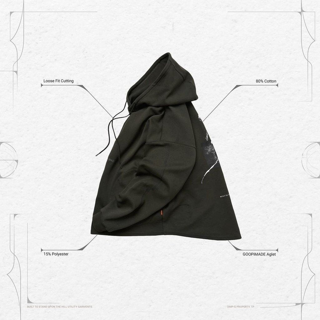 VI-X01H - “6th” 標誌連帽衫 #D-BUSCHGRUN [GOOPI-22AW-OCT-3]