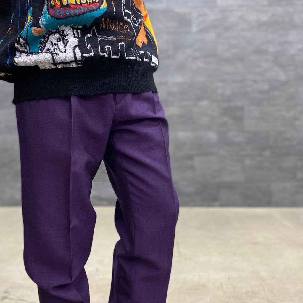 PLEATED TROUSERS -TYPE 1- #PURPLE [22FW-WMP-TR01]