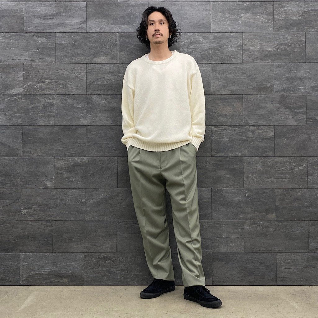 is_PLEATED TROUSERS -TYPE 2- #SMOKY GREEN [22FW-WMP-TR11]