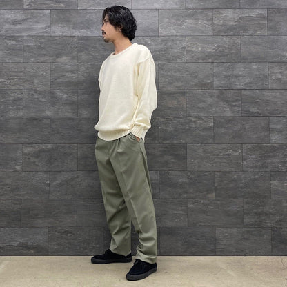 PLEATED TROUSERS -TYPE 2- #SMOKY GREEN [22FW-WMP-TR11]
