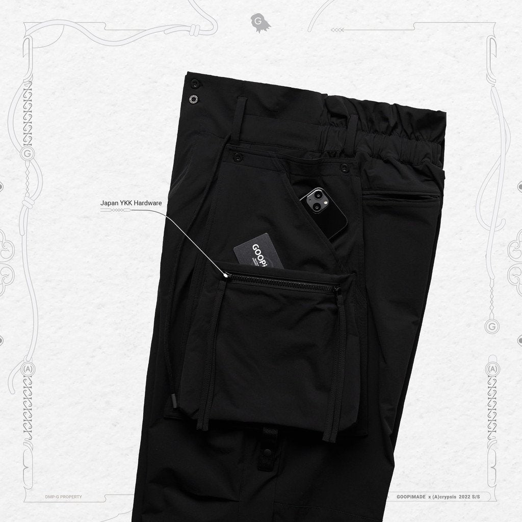 Acrypsis | A 05G - "DUET" R-Shield Pocket Trousers #Black [GOOPI-22SS-AUG-07]
