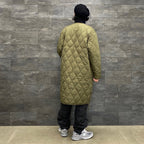 MILITARY V NECK ZIP DOWN COAT #D-OLIVE [TAION-101ZML-1LONG]