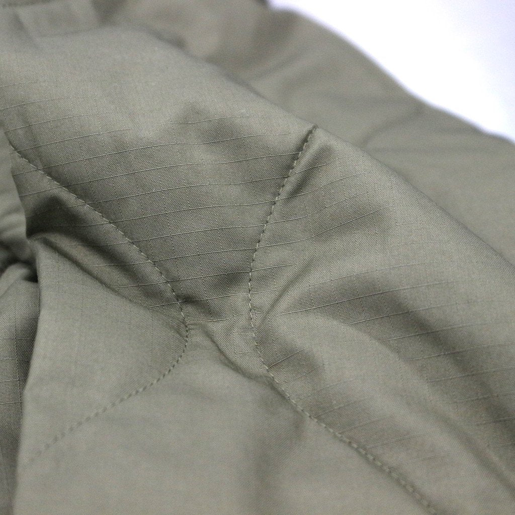 MILITARY V NECK ZIP DOWN COAT #D-OLIVE [TAION-101ZML-1LONG]