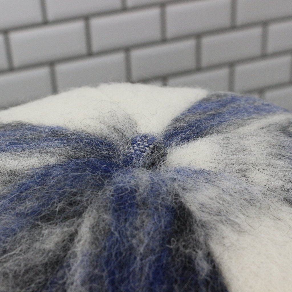 簡潔貝雷帽#藍色格紋 [H0425402]