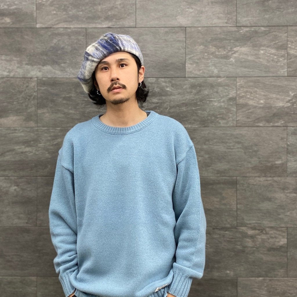 簡潔貝雷帽#藍色格紋 [H0425402]