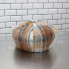 簡潔貝雷帽#橘色格紋 [H0425402]