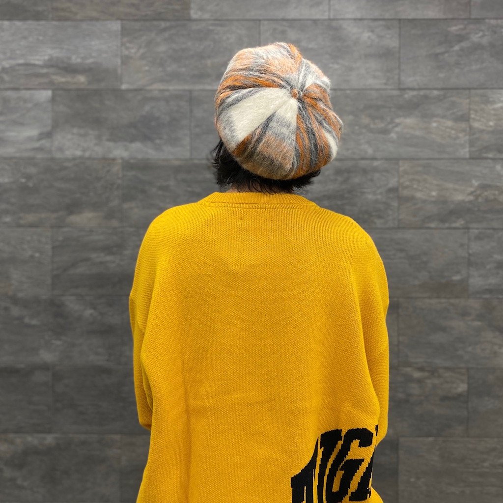 簡潔貝雷帽#橘色格紋 [H0425402]