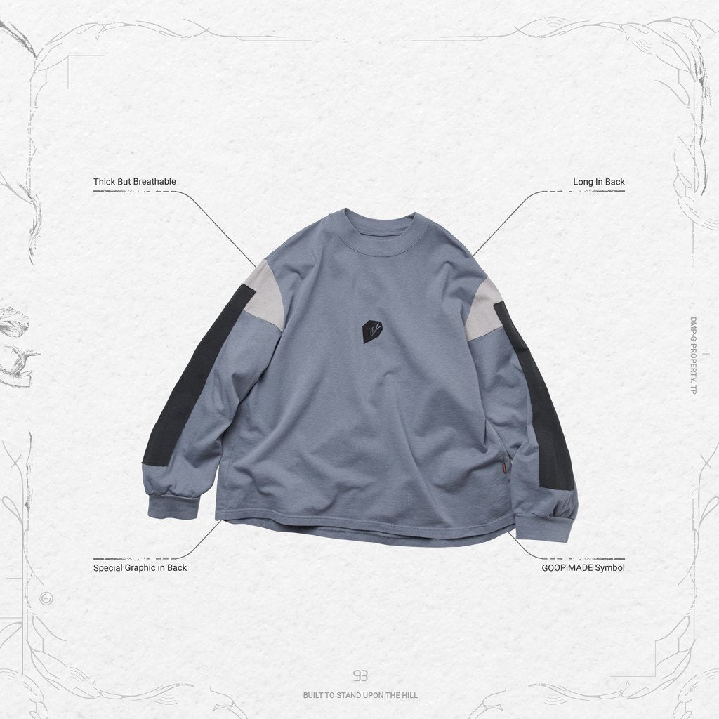 VI-G05T “Silent Fern” L/S 圖案 T 卹 #鋼藍 [GOOPI-23SS-JAN-02]