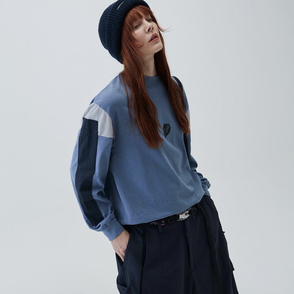 VI-G05T “Silent Fern” L/S 圖案 T 卹 #鋼藍 [GOOPI-23SS-JAN-02]