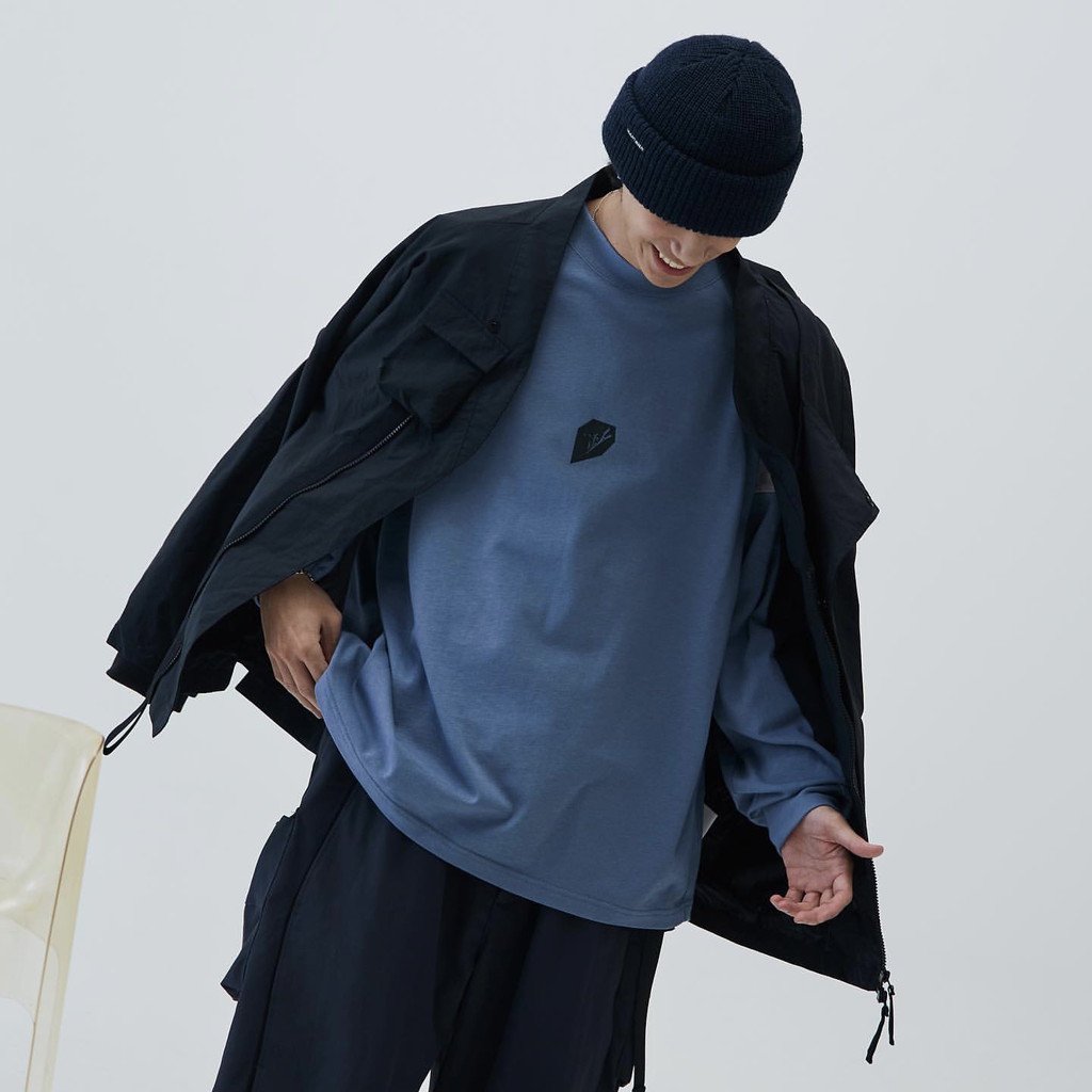 VI-G05T “Silent Fern” L/S 圖案 T 卹 #鋼藍 [GOOPI-23SS-JAN-02]