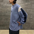 VI-G05T “Silent Fern” L/S 圖案 T 卹 #鋼藍 [GOOPI-23SS-JAN-02]