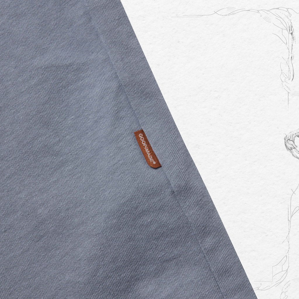 VI-G05T “Silent Fern” L/S 圖案 T 卹 #鋼藍 [GOOPI-23SS-JAN-02]