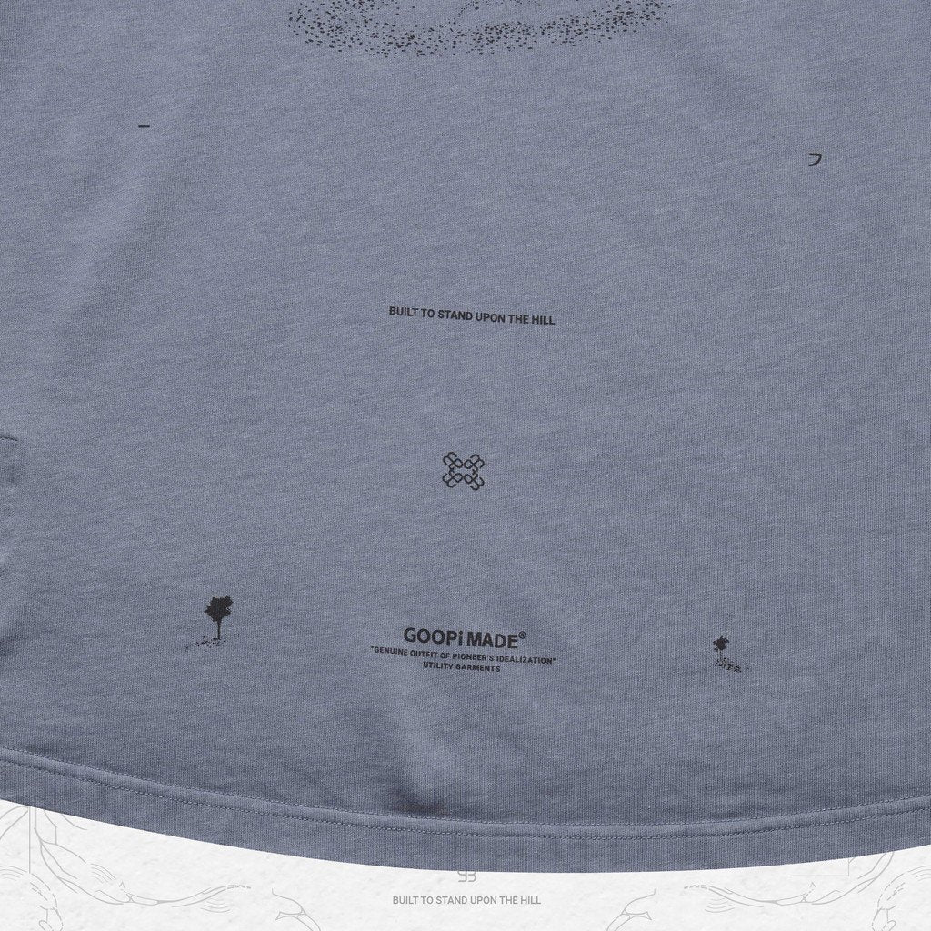 VI-G05T “Silent Fern” L/S 圖案 T 卹 #鋼藍 [GOOPI-23SS-JAN-02]