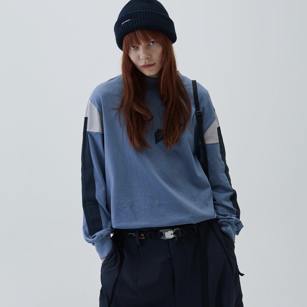 VI-G05T “Silent Fern” L/S 圖案 T 卹 #鋼藍 [GOOPI-23SS-JAN-02]