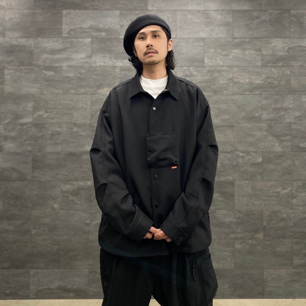 “GNV-13”SOFTBOX 寬口袋襯衫#黑色 [GOOPI-23SS-JAN-01]