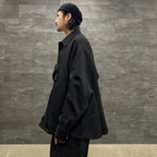 “GNV-13”SOFTBOX 寬口袋襯衫#黑色 [GOOPI-23SS-JAN-01]