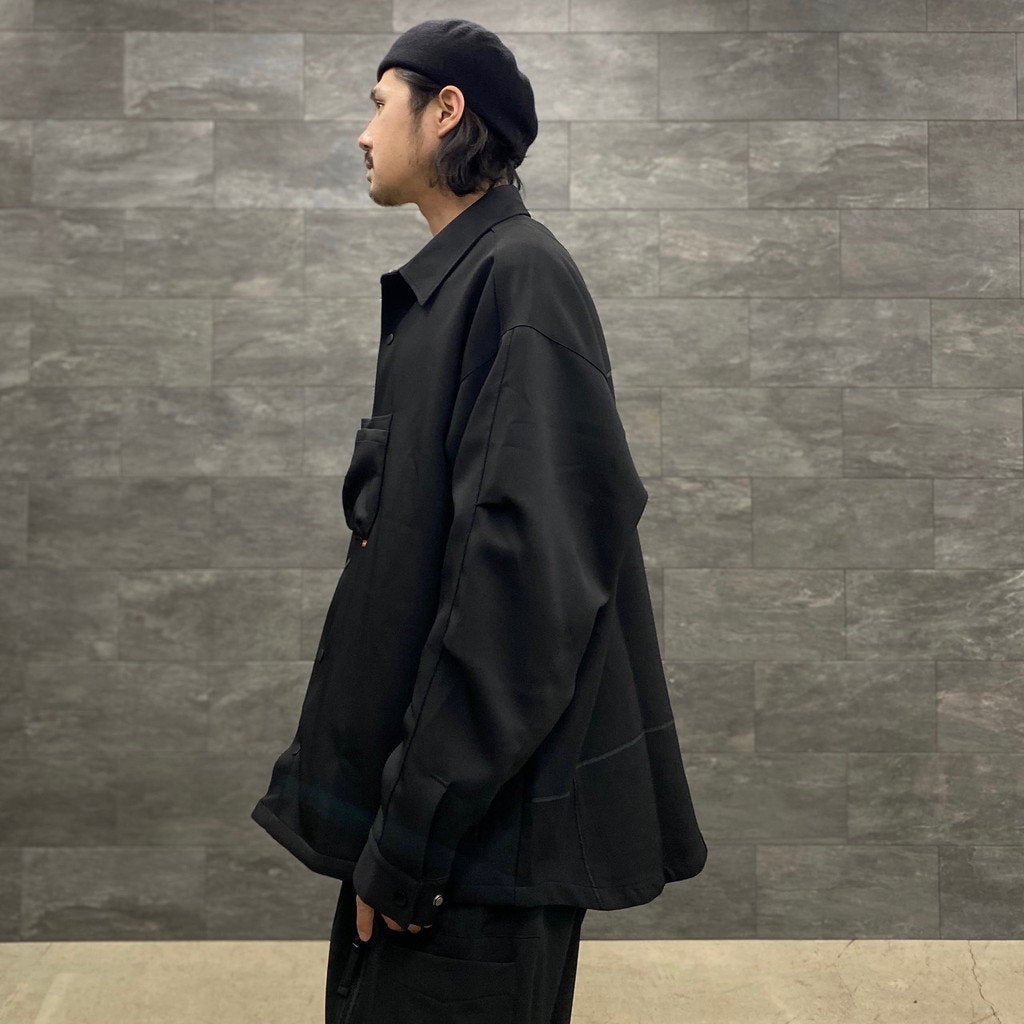 “GNV-13”SOFTBOX 寬口袋襯衫#黑色 [GOOPI-23SS-JAN-01]