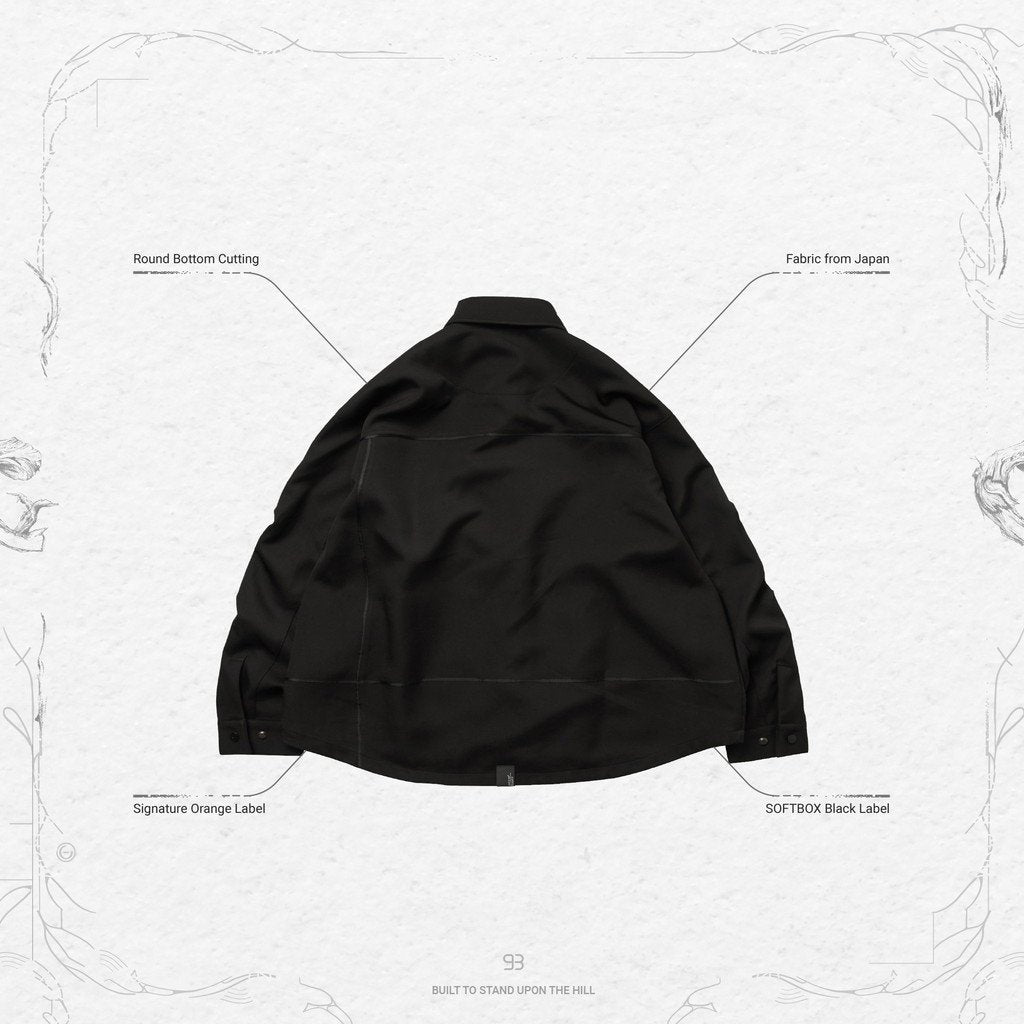 “GNV-13”SOFTBOX 寬口袋襯衫#黑色 [GOOPI-23SS-JAN-01]