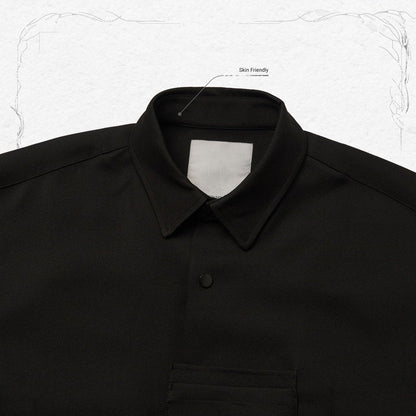 「GNV-13」 SOFTBOX Wide Pocket Shirt #Black [GOOPI-23SS-JAN-01]