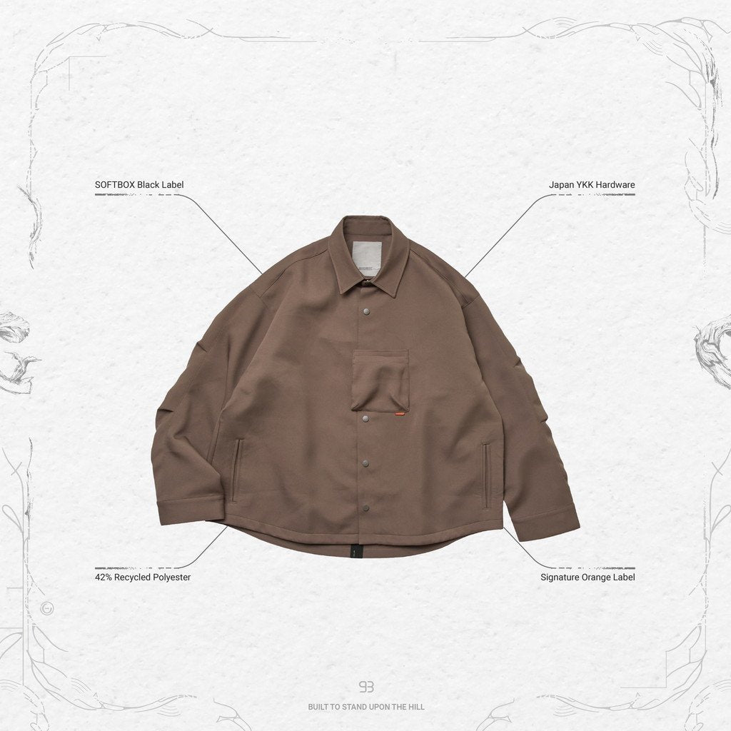 「GNV-13」 SOFTBOX Wide Pocket Shirt #Taupe [GOOPI-23SS-JAN-01]